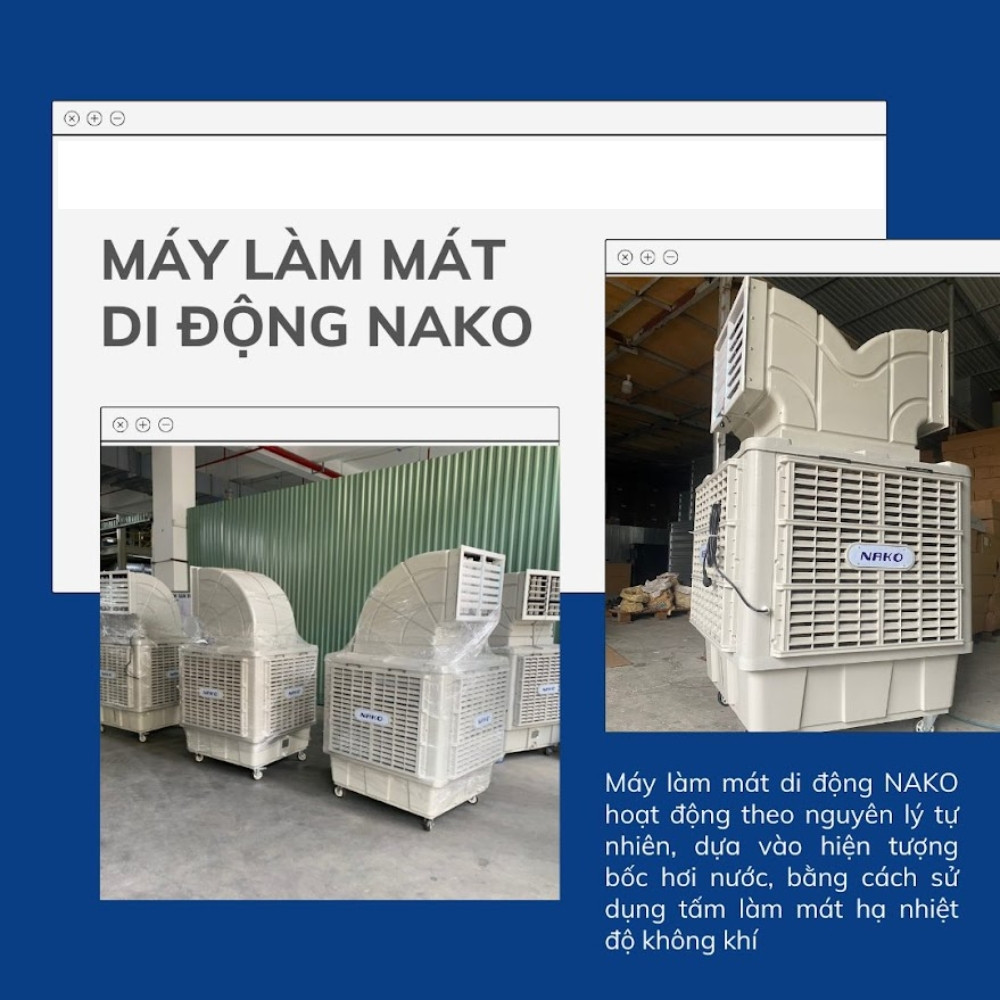 Máy Làm Mát Công Nghiệp Di Động Nako 2 Hướng Thổi